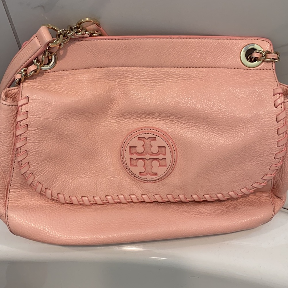 Tory Burch pastel pink two way purse